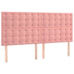 vidaXL Cadre de lit avec tête de lit Rose 200x200 cm Velours