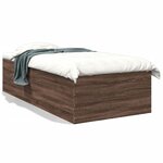 vidaXL Cadre de lit chêne marron 90x190 cm bois d'ingénierie