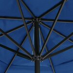 vidaXL Parasol d'extérieur avec mât en aluminium 600 cm Bleu azuré