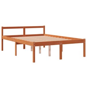 vidaXL Lit pour personne âgée cire marron 135x190cm bois de pin massif
