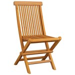 vidaXL Chaises de jardin avec coussins beige 4 Pièces Bois de teck massif