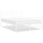 vidaXL Cadre de lit métal avec tête de lit/pied de lit blanc 135x190cm