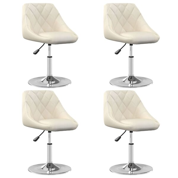 vidaXL Chaises à dîner pivotantes 4 Pièces Crème Velours