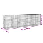 vidaXL Panier gabion avec couvercle 500x100x150 cm fer galvanisé