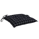 vidaXL Coussins de chaise lot de 2 carreaux noir 40x40x7 cm tissu