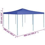 vidaXL Belvédère pliable 5x5 m Bleu