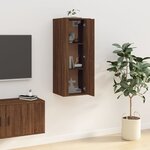 vidaXL Meuble TV mural Chêne marron 40x34 5x100 cm