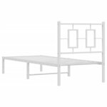 vidaXL Cadre de lit métal avec tête de lit blanc 75x190 cm