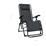 vidaXL Chaise pliable de terrasse Noir Textilène