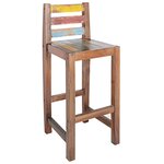 vidaXL Tabourets de bar lot de 2 bois massif de récupération