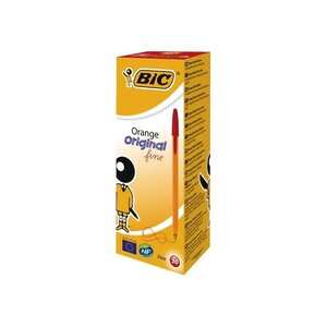 Stylo bille ORANGE Pointe Fine 0 7mm Encre Rouge x 20 BIC