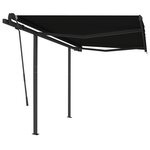 vidaXL Auvent rétractable manuel avec poteaux 3 5x2 5 m Anthracite