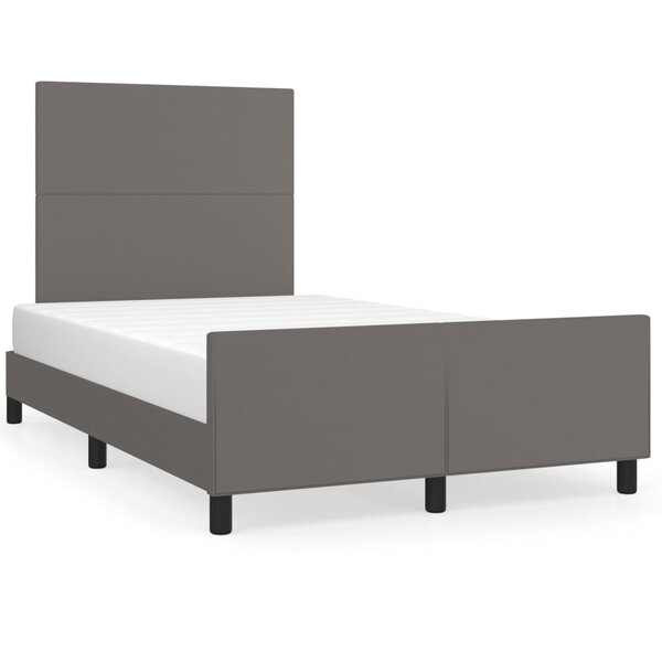 vidaXL Cadre de lit avec tête de lit Gris 120x200 cm Similicuir