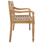 vidaXL Banc Batavia avec coussin taupe 120 cm Bois de teck massif