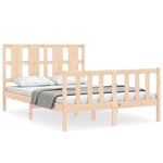vidaXL Cadre de lit avec tête de lit 140x190 cm bois massif