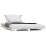 vidaXL Cadre de lit Blanc 75x190 cm Bois de pin massif