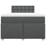 vidaXL Sommier à lattes de lit avec matelas gris foncé 120x190cm tissu