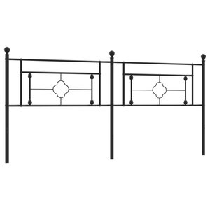 vidaXL Tête de lit métal noir 200 cm