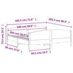 vidaXL Cadre de lit sans matelas blanc 180x200 cm bois massif de pin
