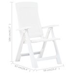 vidaXL Chaises inclinables de jardin 2 Pièces Plastique Blanc