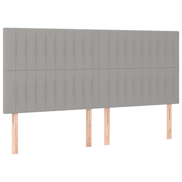 vidaXL Têtes de lit 4 Pièces Gris clair 100x5x78/88 cm Tissu