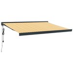 vidaXL Auvent rétractable jaune et blanc 3 5x2 5 m tissu et aluminium