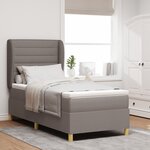 Lit Box Spring vidaXL avec Matelas Taupe 90x190 cm Tissu