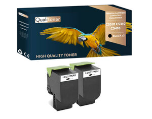 Qualitoner x2 toners cs510 cs310 cs410 cs310dn cs410n noir compatible pour lexmark