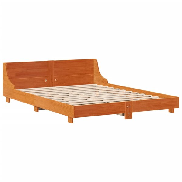 vidaXL Cadre de lit sans matelas cire marron 120x200cm bois pin massif