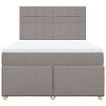 vidaXL Sommier à lattes de lit avec matelas Taupe 140x200 cm Tissu