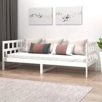 vidaXL Lit de jour blanc bois de pin massif 80x200 cm