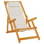 Chaises de plage pliantes vidaXL 2 Pièces Gris clair Bois d'acacia massif et Textilène