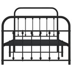 vidaXL Cadre de lit métal avec tête de lit/pied de lit noir 100x190 cm