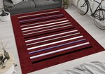 Tapis de salon à rayures 120 x 180 cm - Rouge