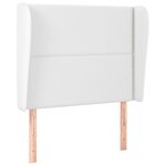 vidaXL Tête de lit avec oreilles Blanc 93x23x118/128 cm Similicuir