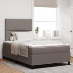 vidaXL Lit à ressorts avec matelas et LED Taupe 120x190 cm Tissu