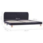 vidaXL Cadre de lit avec LED gris foncé tissu 180x200 cm