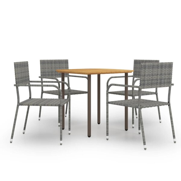 vidaXL Ensemble à manger de jardin 5 Pièces Résine tressée Anthracite
