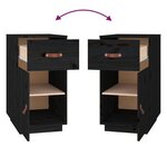 vidaXL Armoire de bureau Noir 40x50x75 cm Bois massif de pin