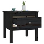 vidaXL Tables d'appoint 2 Pièces Noir 50x50x49 cm Bois massif de pin