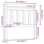 vidaXL Tête de lit Marron miel 81x4x100 cm Bois massif de pin
