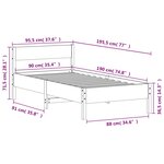 vidaXL Cadre de lit sans matelas cire marron 90x190 cm bois pin massif