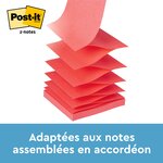 Dévidoir z-notes Super Sticky PRO Fuchsia + 1 bloc vert néon 76x76 mm 90 feuilles POST-IT