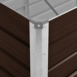 vidaXL Lit surélevé de jardin Marron 320x80x45 cm Acier galvanisé