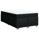 vidaXL Sommier à lattes de lit avec matelas Noir 120x200 cm Tissu