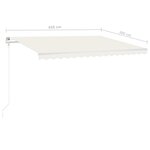 vidaXL Auvent manuel rétractable avec LED 4 5x3 m Crème