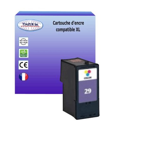 Cartouche compatible Lexmark 29 pour Lexmark X2500, X2510, X2530, X2550, X5070, X5075, X5320 - Couleur - T3AZUR