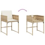 vidaXL Ensemble à manger de jardin et coussins 13 Pièces beige