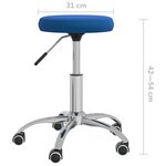 vidaXL Chaise pivotante de bureau Bleu Velours