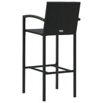 vidaXL Tabourets de bar lot de 4 noir résine tressée